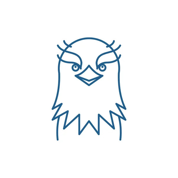 Концепція піктограми веселої лінії орла. Веселий орел плоский векторний символ, знак, контурна ілюстрація . — стоковий вектор