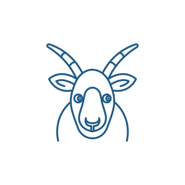 Conceito de ícone de linha de cabra engraçado. Símbolo de vetor plano de cabra engraçado, sinal, ilustração esboço . —  Vetores de Stock