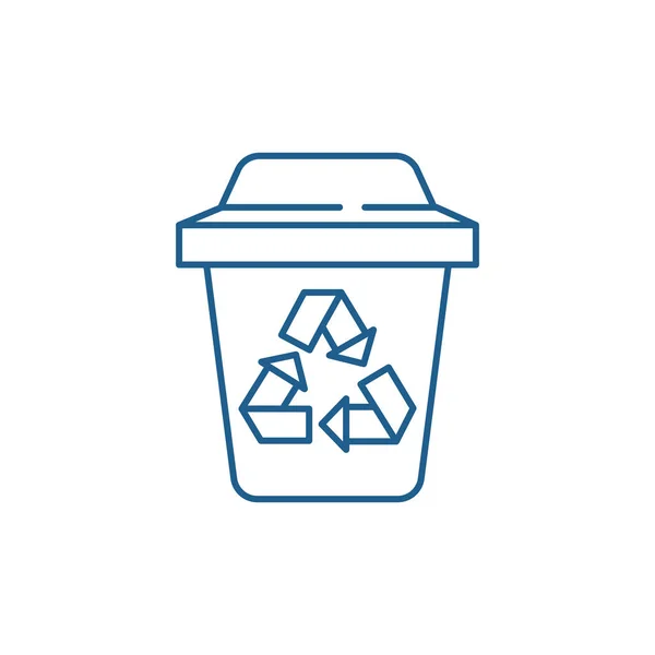 Conceito de ícone de linha de classificação de lixo. Triagem de lixo símbolo vetorial plana, sinal, ilustração esboço . —  Vetores de Stock