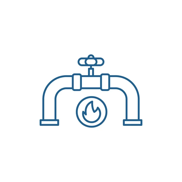 Gas pipeline lijn pictogram concept. Gas pipeline platte vector symbool, teken, overzicht illustratie. — Stockvector
