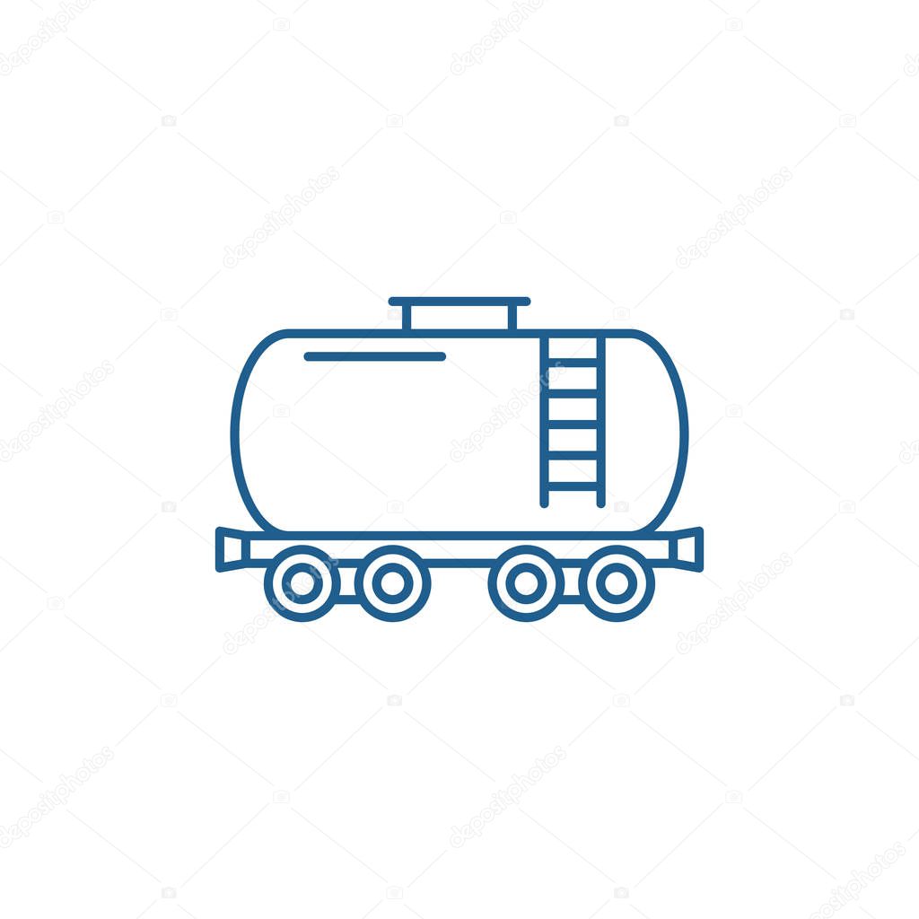 Fuel tank line icon concept. Fuel tank flat  vector symbol, sign, outline illustration.