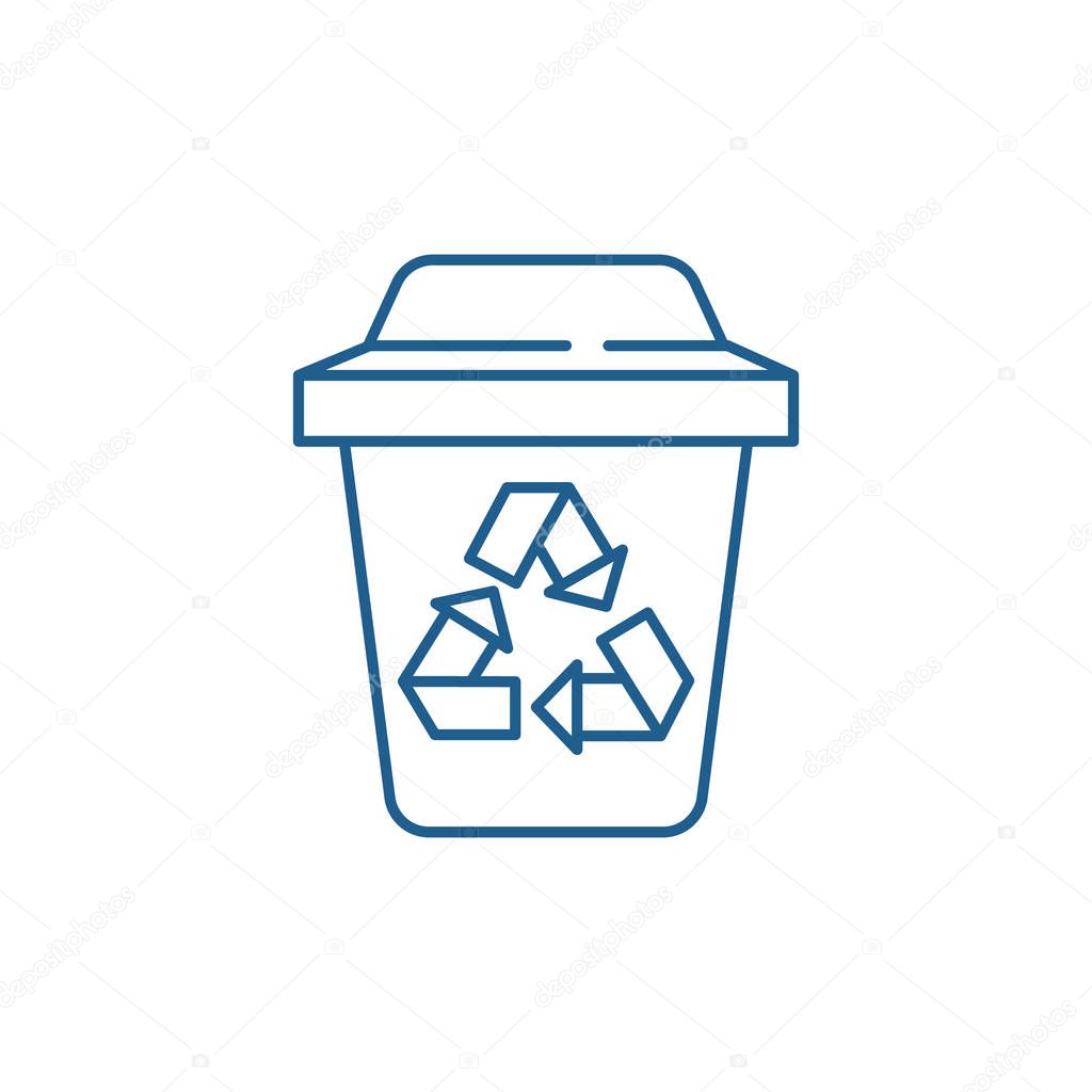 Garbage sorting line icon concept. Garbage sorting flat  vector symbol, sign, outline illustration.