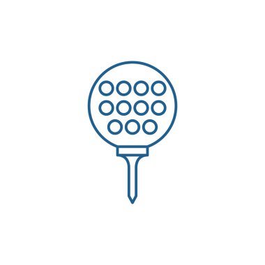 Golf topu çizgi simgesini kavramı. Golf topu düz vektör simgesi, işaret, anahat illüstrasyon.