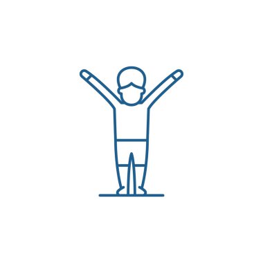 Jimnastik satırı simgesi kavramı. Jimnastik düz vektör simgesi, işaret, anahat illüstrasyon.