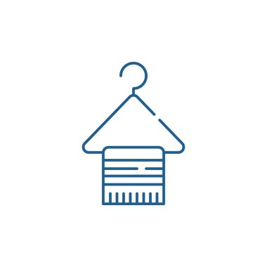 Askı giyim hattı simgesi konsepti için. Askı elbise düz vektör simgesi, işaret, anahat illüstrasyon.