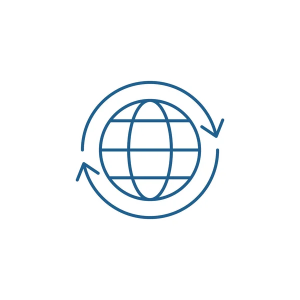 Global Logistics Line Icon-Konzept. Globale Logistik flache Vektorsymbol, Zeichen, Umriss Illustration. — Stockvektor