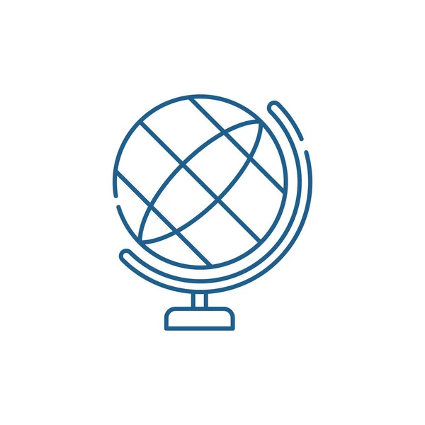 Globus Linie Symbol-Konzept. Globus flaches Vektorsymbol, Zeichen, Umrissillustration. — Stockvektor