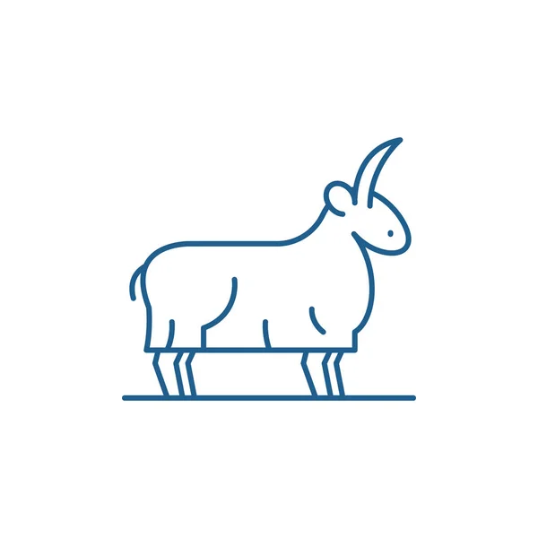 Goat line icon concept. Goat flat  vector symbol, sign, outline illustration. — Stock Vector