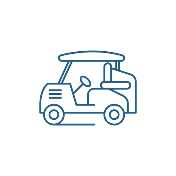 Concept icône de ligne de voiture de golf. Voiture de golf symbole vectoriel plat, signe, illustration de contour . — Image vectorielle