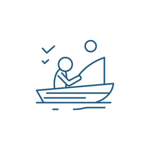 Buen concepto de icono de línea de pesca. Buena pesca vector plano símbolo, signo, esquema ilustración . — Archivo Imágenes Vectoriales