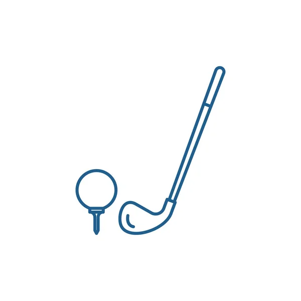 Golf Club Line Icon Konzept. Golfschläger flache Vektorsymbol, Zeichen, Umriss Illustration. — Stockvektor