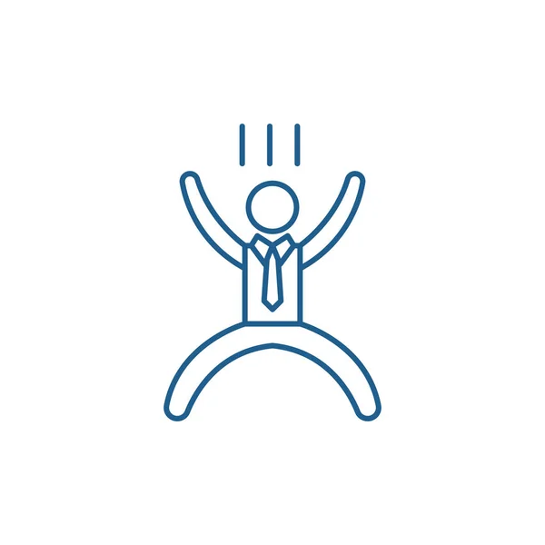 Happy man line icon concept. glücklicher Mann flaches Vektorsymbol, Zeichen, Umriss Illustration. — Stockvektor