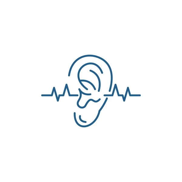 听力测试线图标概念。听力测试平的向量符号, 标志, 概述例证. — 图库矢量图片