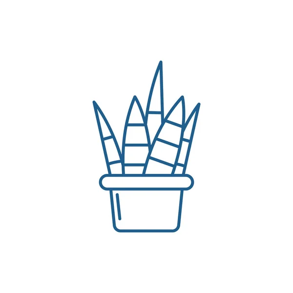 Home plant line icon concept. home plant flache Vektorsymbol, Zeichen, Umriss Illustration. — Stockvektor