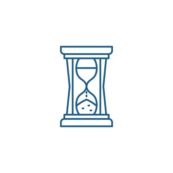 Signo de reloj de arena concepto de icono de línea. Signo de reloj de arena símbolo de vector plano, signo, esbozo ilustración . — Vector de stock