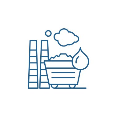 Endüstri satırı simgesi kavramı. Endüstri düz vektör simgesi, işaret, anahat illüstrasyon.