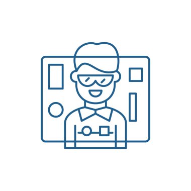 Arabirimi satır simgesi tasarım. Arayüz tasarımı düz vektör simgesi, işaret, anahat illüstrasyon.