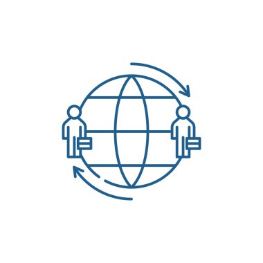 Uluslararası takım satırı simgesi kavramı. Uluslararası takım düz vektör simgesi, işaret, anahat illüstrasyon.