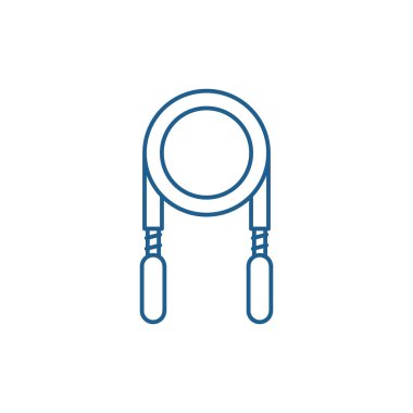 İp atlama satırı simgesi kavramı. İp atlama düz vektör simgesi, işaret, anahat illüstrasyon.