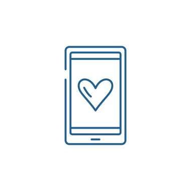 Aşk mesajları satırı simgesi kavramı. Aşk mesajları düz vektör simgesi, işaret, anahat illüstrasyon.