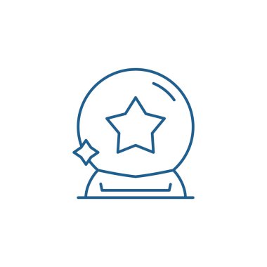 Sihirli top hat simgesi kavramı. Sihirli top düz vektör simgesi, işaret, anahat illüstrasyon.