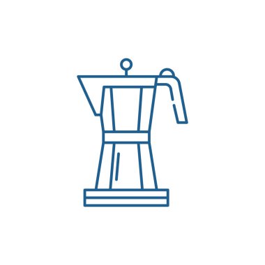 Kahve satırı simgesi kavram yapma. Yapma kahve düz vektör simgesi, işaret, anahat illüstrasyon.