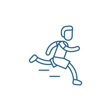 Maraton satırı simgesi kavramı. Maraton düz vektör simgesi, işaret, anahat illüstrasyon.