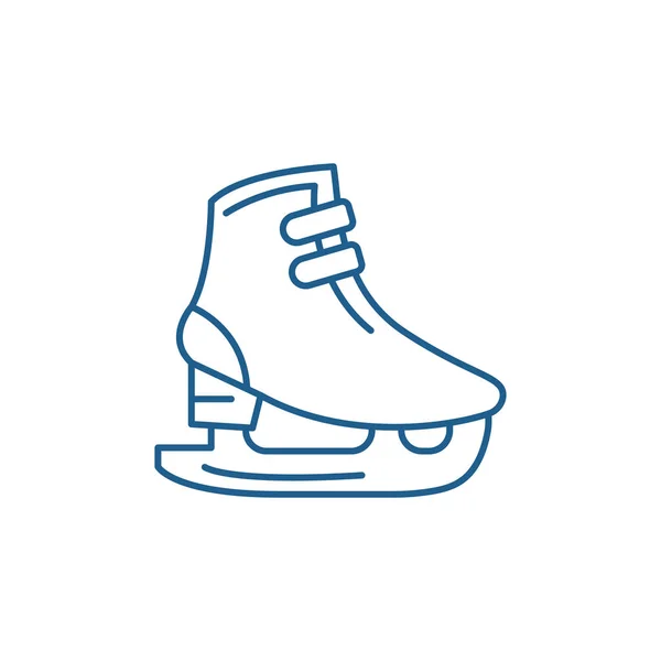 Ice skates line icon concept. Ice skates flat  vector symbol, sign, outline illustration.
