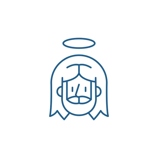 Jesus line icon concept. Jesus flat  vector symbol, sign, outline illustration.