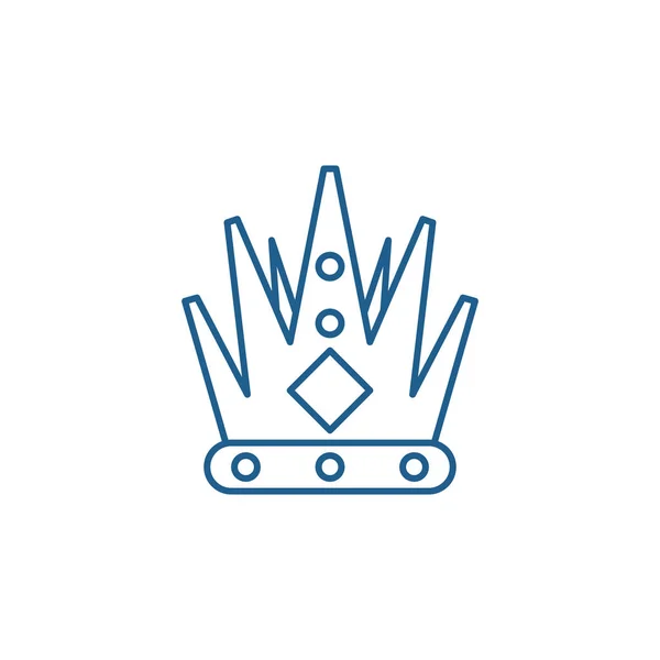 Conceito de ícone de linha coroa reis. Reis coroa símbolo vetorial plana, sinal, ilustração esboço . — Vetor de Stock