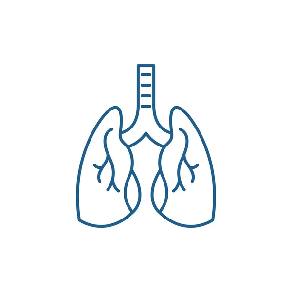 Conceito de ícone de linha de pulmões. Pulmões símbolo vetorial plana, sinal, ilustração esboço . — Vetor de Stock