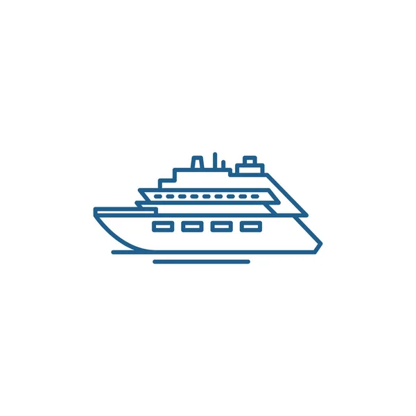 Concept icône de ligne de yacht de luxe. yacht de luxe plat vecteur symbole, signe, illustration de contour . — Image vectorielle