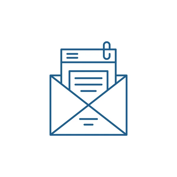 Concepto de icono de línea de lista de correo. Lista de correo vector plano símbolo, signo, esquema ilustración . — Vector de stock