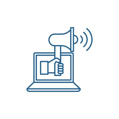 Pazarlama planı satır simgesi kavramı. Pazarlama planı düz vektör simgesi, işaret, anahat illüstrasyon.