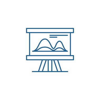 Pazarlama trendleri satırı simgesi kavramı. Pazarlama trendleri düz vektör simgesi, işaret, anahat illüstrasyon.