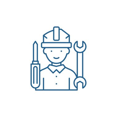 Ana hat simgesi kavramı. Ana düz vektör simgesi, işaret, anahat illüstrasyon.