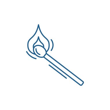 Maç satır simgesi kavramı. Maç düz vektör simgesi, işaret, anahat illüstrasyon.