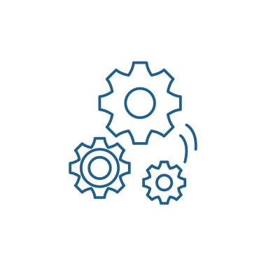 Makine Mühendisliği satırı simgesi kavramı. Makine Mühendisliği düz vektör simgesi, işaret, anahat illüstrasyon.