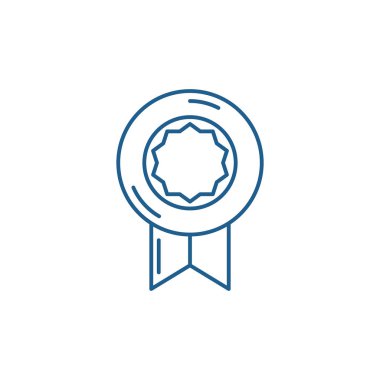 Madalya satırı simgesi kavramı. Madalya düz vektör simgesi, işaret, anahat illüstrasyon.