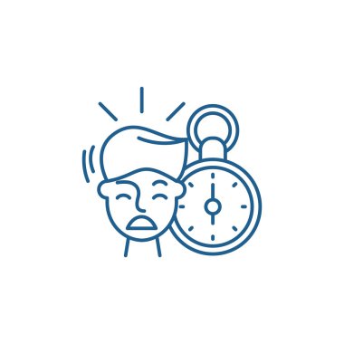 Hiçbir zaman satırı simgesi kavramı. Hiçbir zaman düz vektör simgesi, işaret, anahat illüstrasyon.