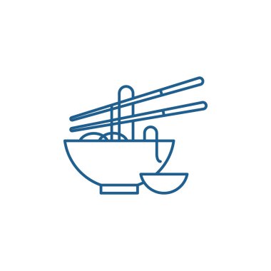 Erişte satırı simgesi kavramı. Erişte düz vektör simgesi, işaret, anahat illüstrasyon.