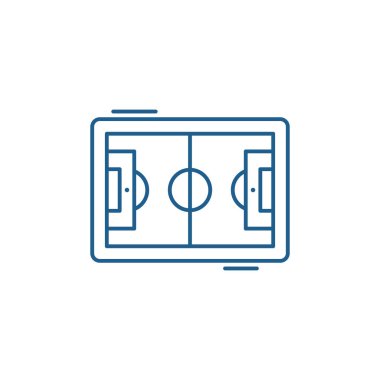 Ofis binaları simgesi kavramı satır. Ofis binaları düz vektör simgesi, işaret, anahat illüstrasyon.