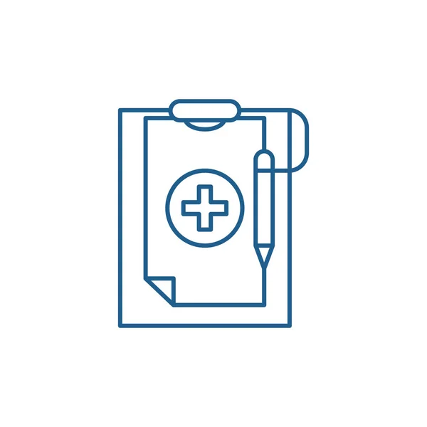Concept d'icône de ligne de diagnostic médical. Diagnostic médical symbole de vecteur plat, signe, illustration de contour . — Image vectorielle