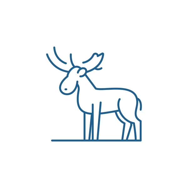 Älg line ikonen koncept. Moose platta vektor symbol, underteckna, disposition illustration. — Stock vektor
