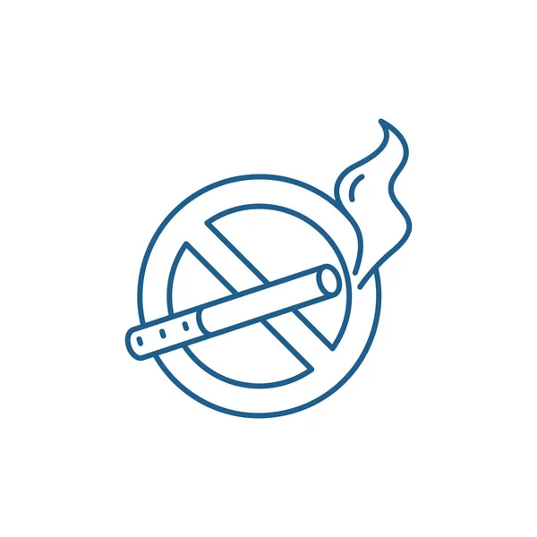 Non fumare linea icona concetto. Vietato fumare simbolo vettoriale piatto, segno, illustrazione contorno . — Vettoriale Stock