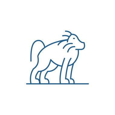 Orangutan satırı simgesi kavramı. Orangutan düz vektör simgesi, işaret, anahat illüstrasyon.