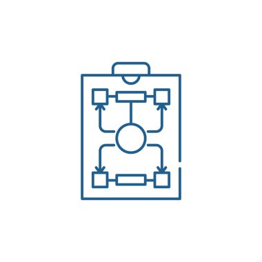 Organizasyon yapısı satırı simgesi kavramı. Organizasyon yapısı düz vektör simgesi, işaret, anahat illüstrasyon.