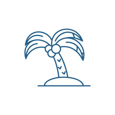 Palm satırı simgesi kavramı. Palm düz vektör simgesi, işaret, anahat illüstrasyon.