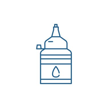 Kağıt tutkal hattı simgesi kavramı. Kağıt tutkal düz vektör simgesi, işaret, anahat illüstrasyon.