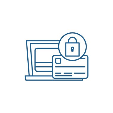 Ödeme koruma hattı simgesi kavramı. Ödeme koruma düz vektör simgesi, işaret, anahat illüstrasyon.